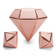 Blush Rose Gold Diamond Table Centerpiece Set, 3D Decorations for Weddings