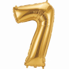 Gold Number 7 Foil Balloon - 50 Inch