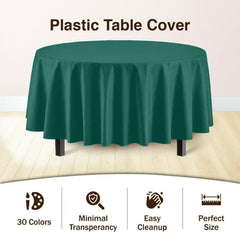 Premium Round Dark Green Table Covers | 6 Pack