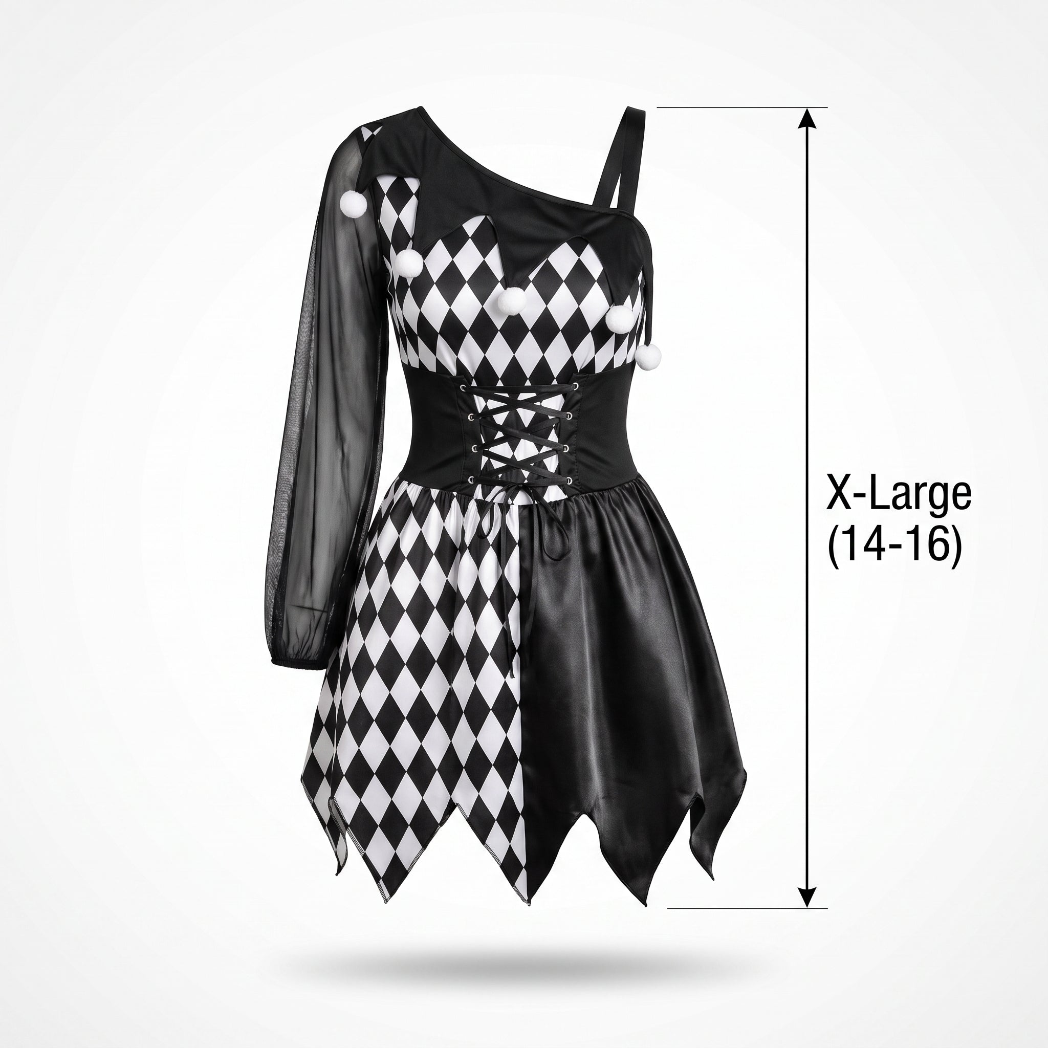 Women's Naughty Jester Halloween Costume - Adult XL (14-16)