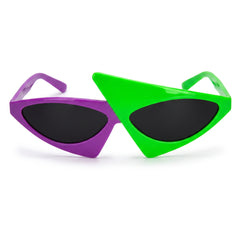 1980s Asymmetric Neon Costume Glasses