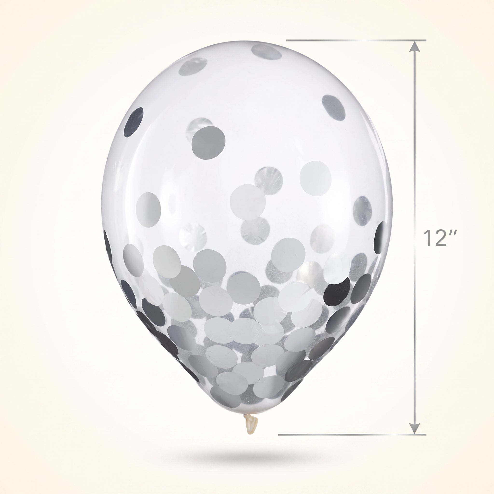 Silver Confetti Latex Balloons - 12" (Pack of 6)