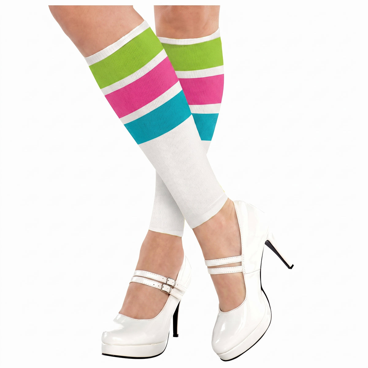 Awesome 80s Striped Leg Warmers - One Size Fits Most