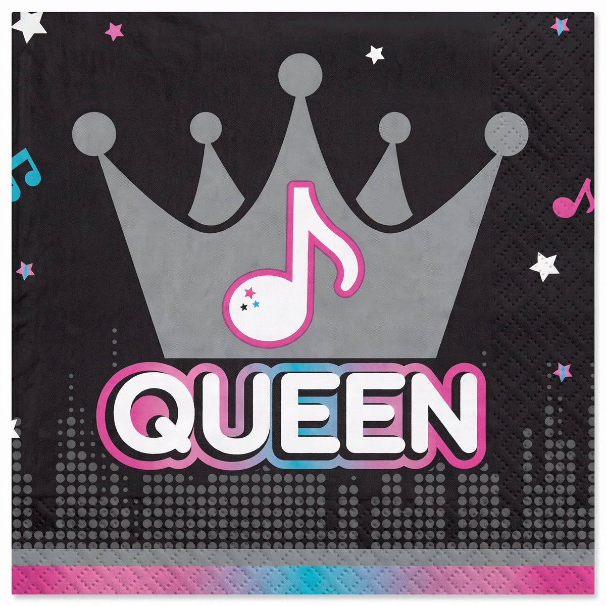 "Queen" Beverage Napkins - Internet Famous Design, 16-Pack - 5 In. X 5 In.