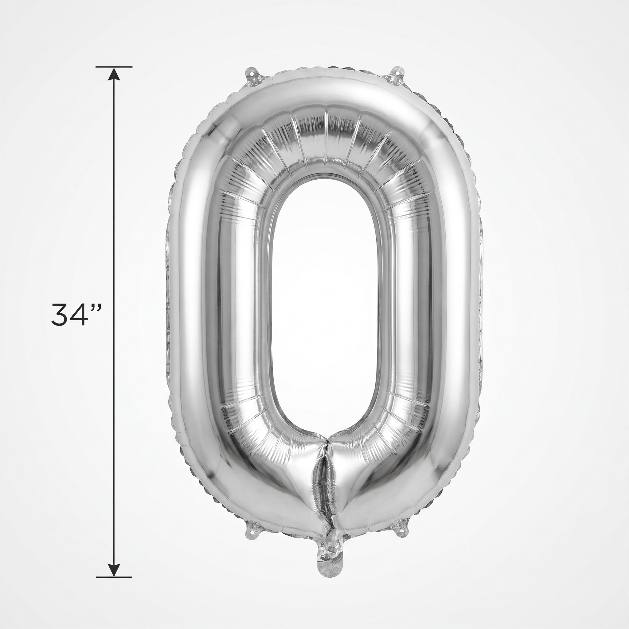 Silver Foil Letter "O" Balloon - Metallic Super Shape