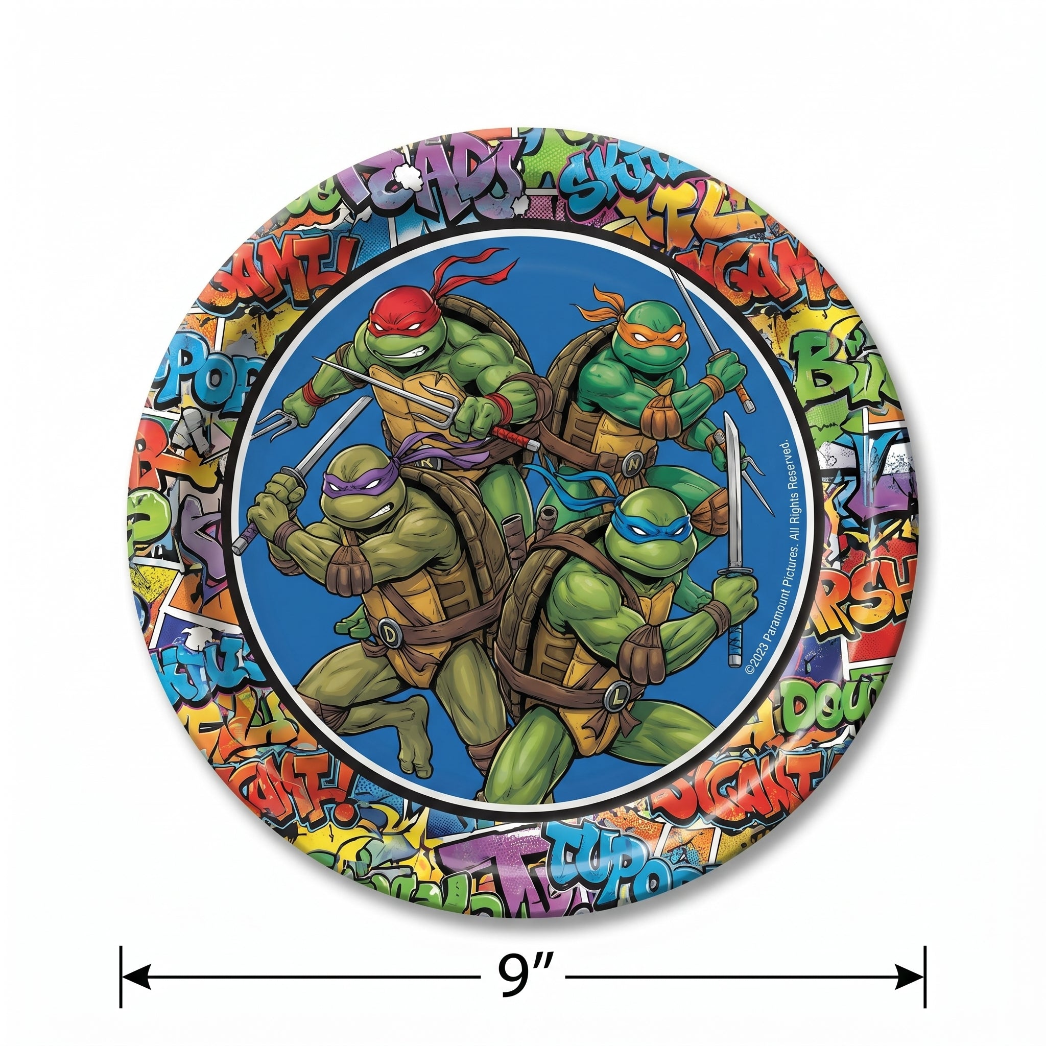 Teenage Mutant Ninja Turtles 9-Inch Round Paper Plates - 8 Pack