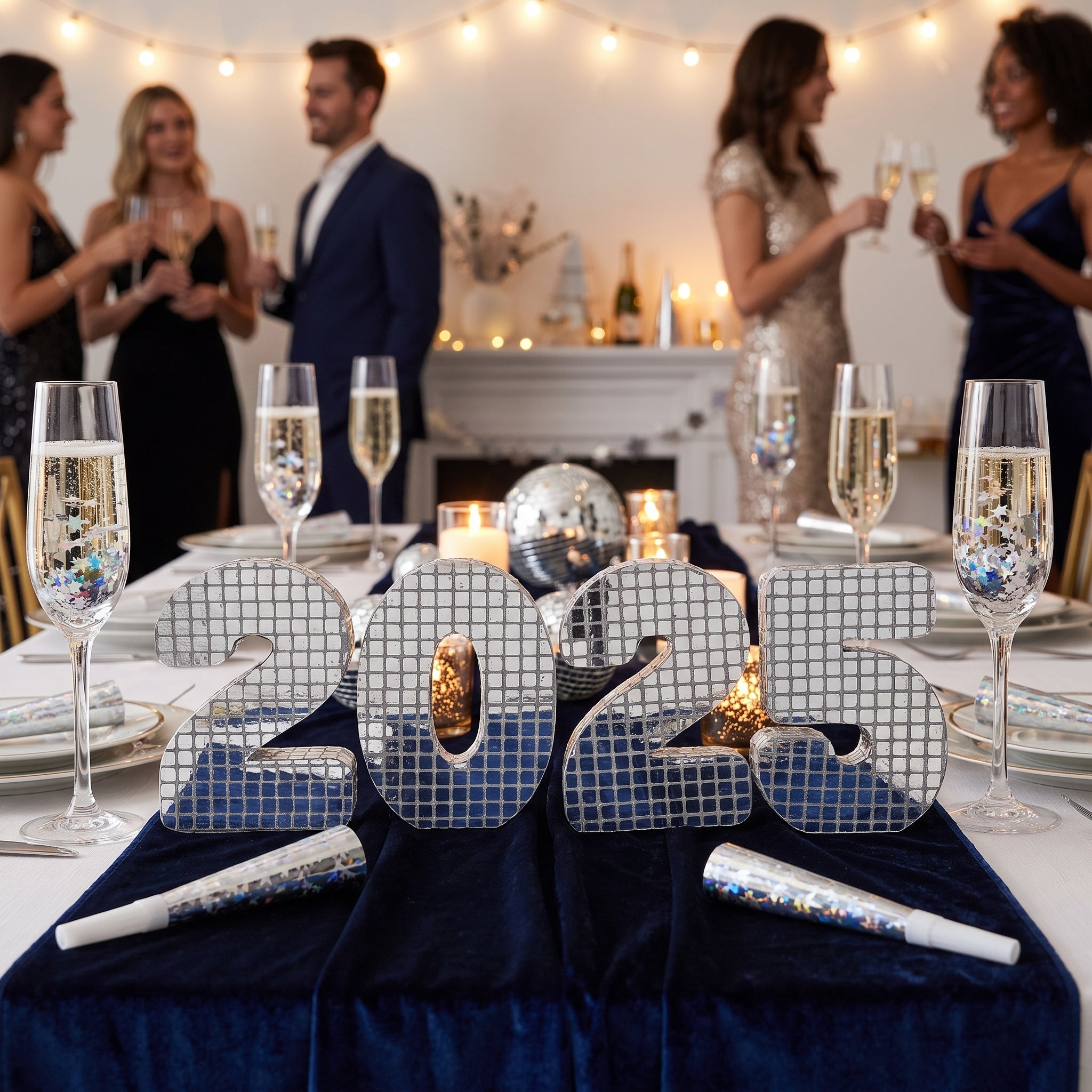 2025 Mirrored Letter Table Centerpiece for New Year's Eve