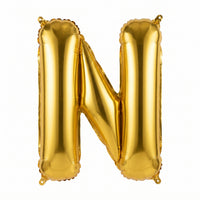 Gold Letter "N" Foil Balloon | 16" Air-Filled
