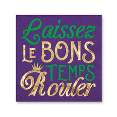 Mardi Gras Masquerade Hot Stamped Beverage Napkins - 5 In. X 5 In.
