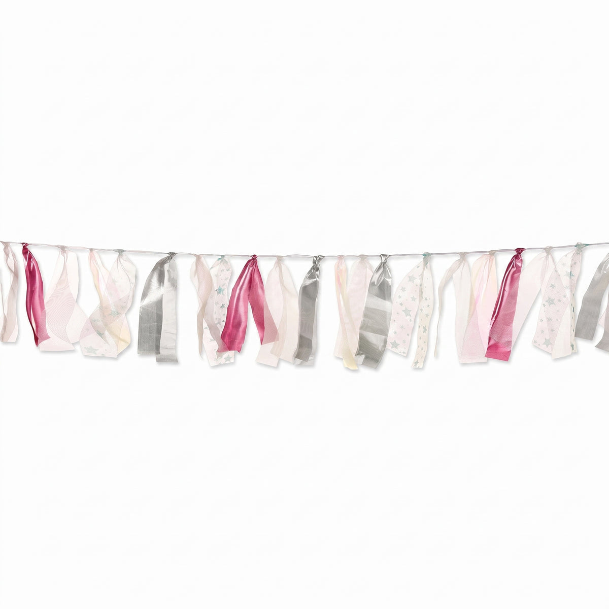 Luminous Iridescent Tulle Ribbon Garland for Kids' Birthday