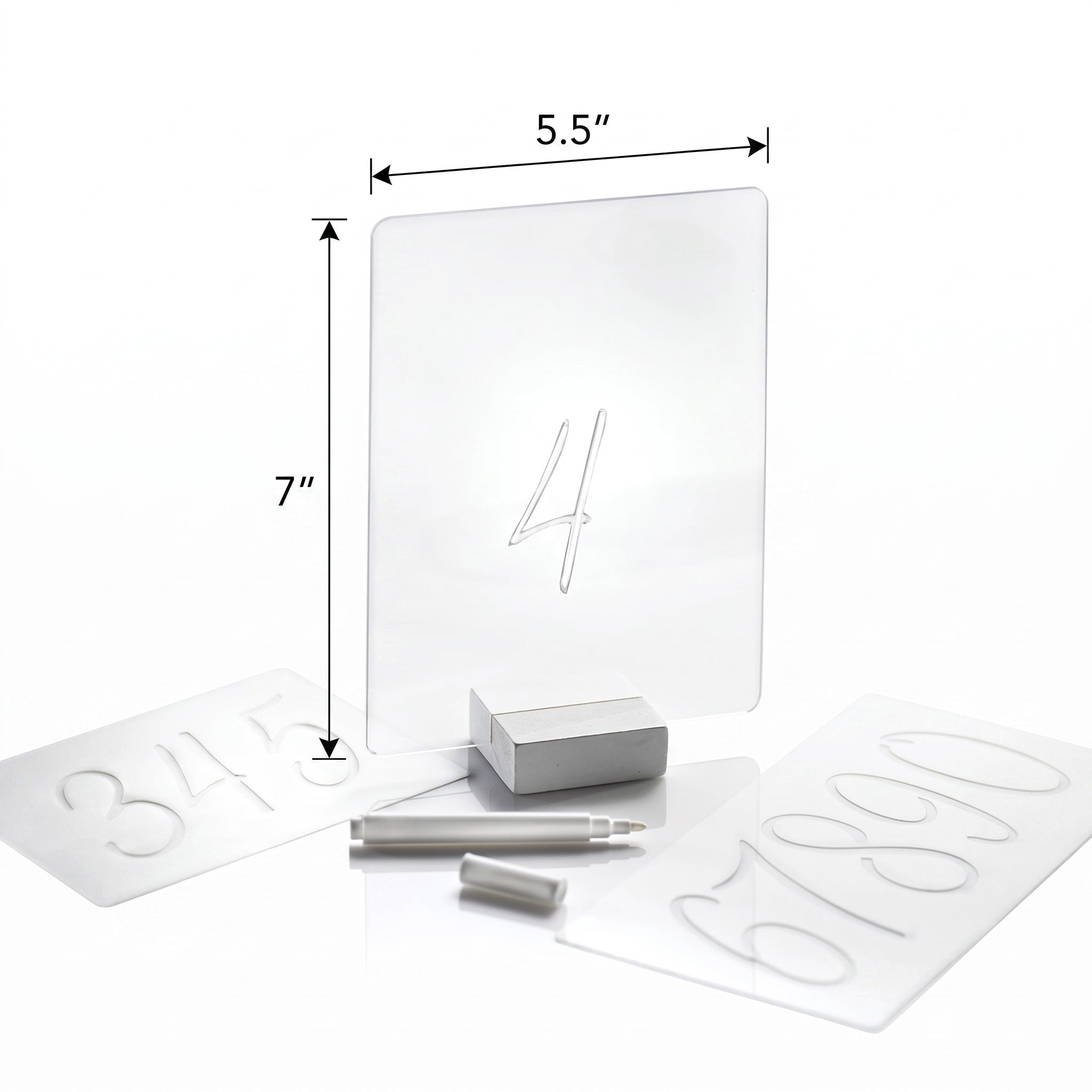 Elegant Acrylic Table Sign Kit with Stencils for Weddings & Events