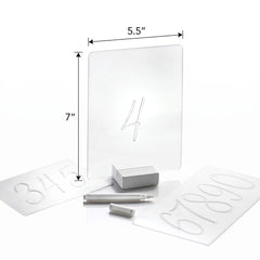 Elegant Acrylic Table Sign Kit with Stencils for Weddings & Events
