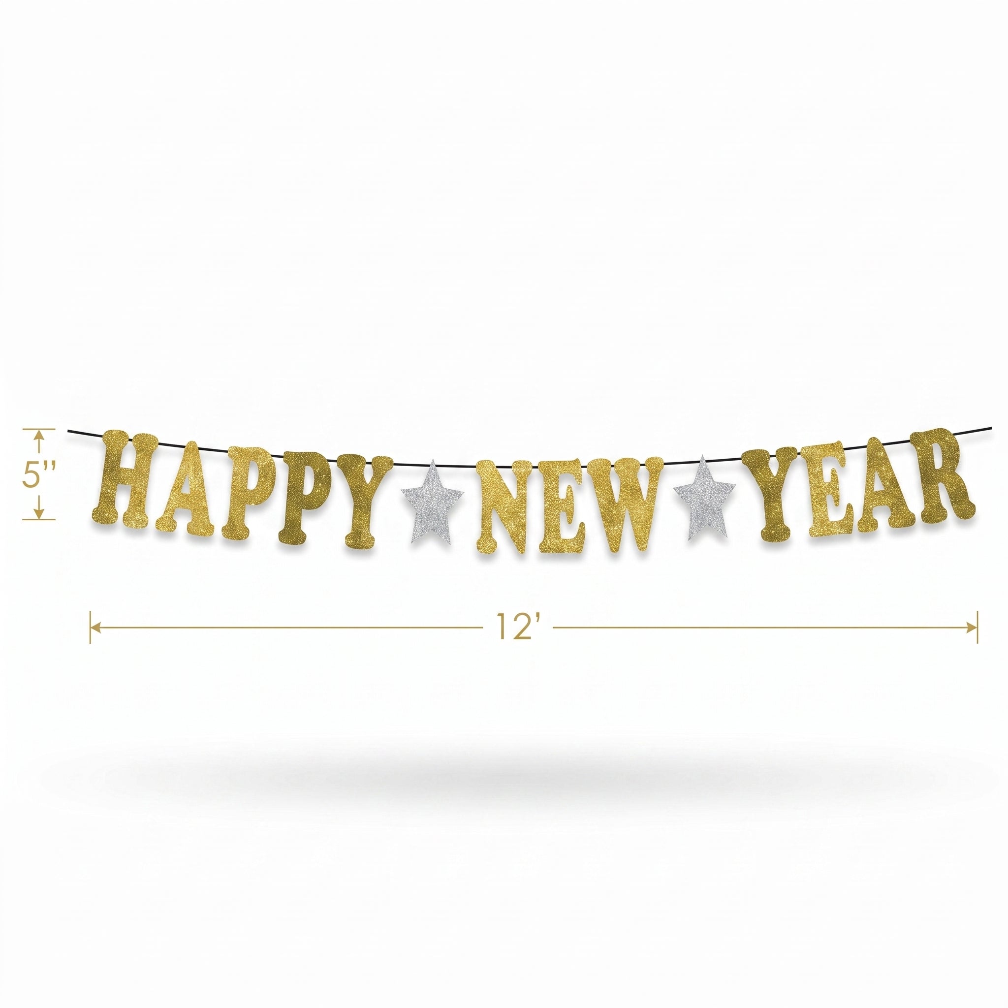 Glitter Gold "Happy New Year" Banner Decoration