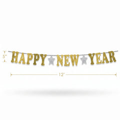 Glitter Gold "Happy New Year" Banner Decoration