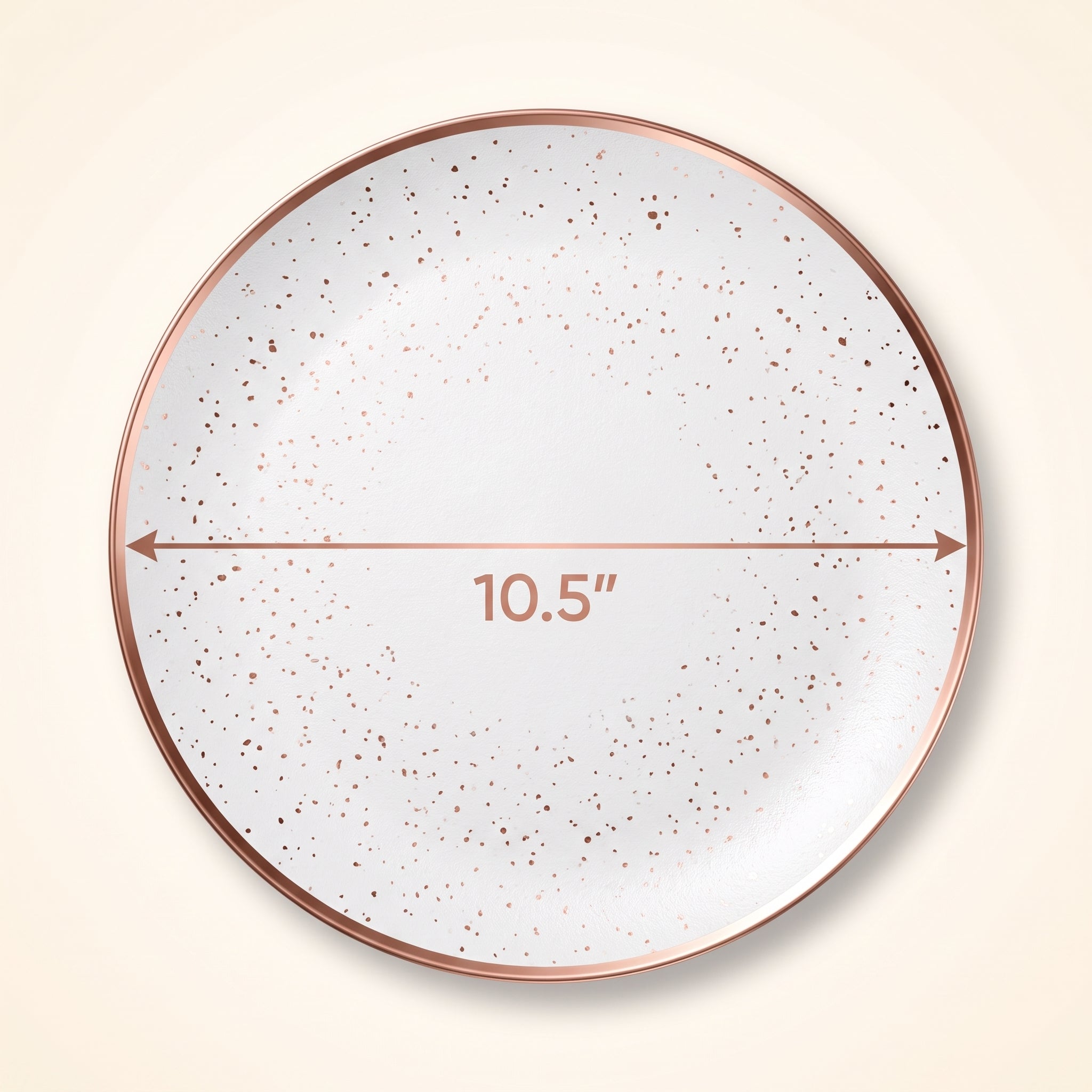 Elegant 10.5" Rose Gold Melamine Dinner Plate