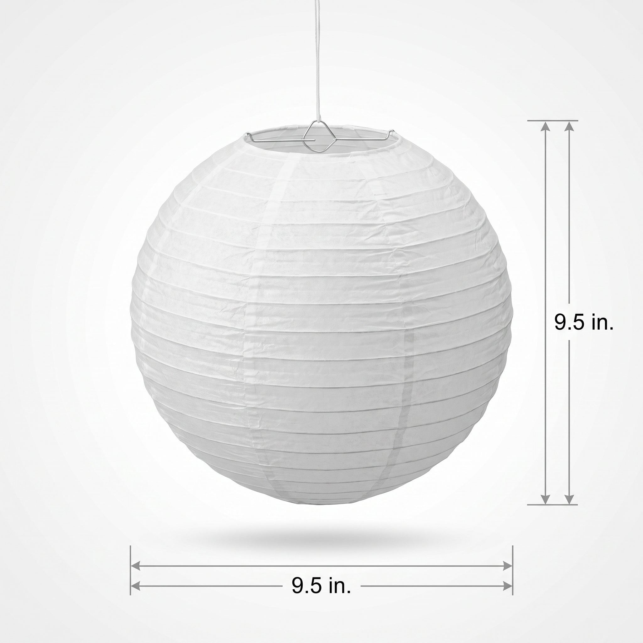 White 9.5" Round Paper Lanterns - 3 Pack