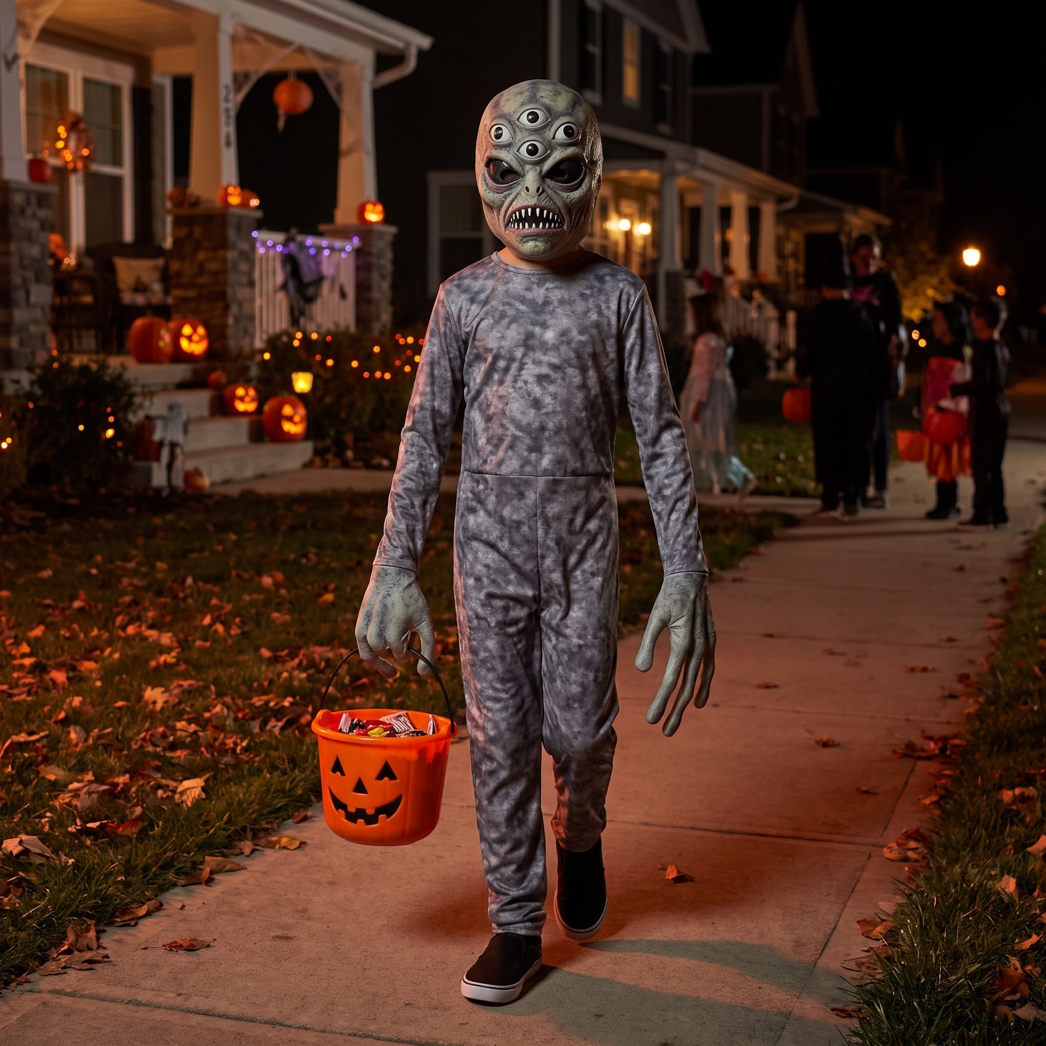 Kids' Alien Intruder Halloween Costume with Mask - Child M (8-10)