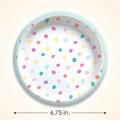 Easter Blessings 6.75" Polka Dot Paper Plates