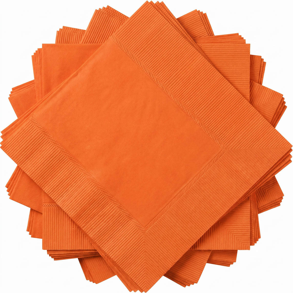 Vibrant Orange Luncheon Napkins - Pack of 40 - 6.5 In. X 6.5 In.