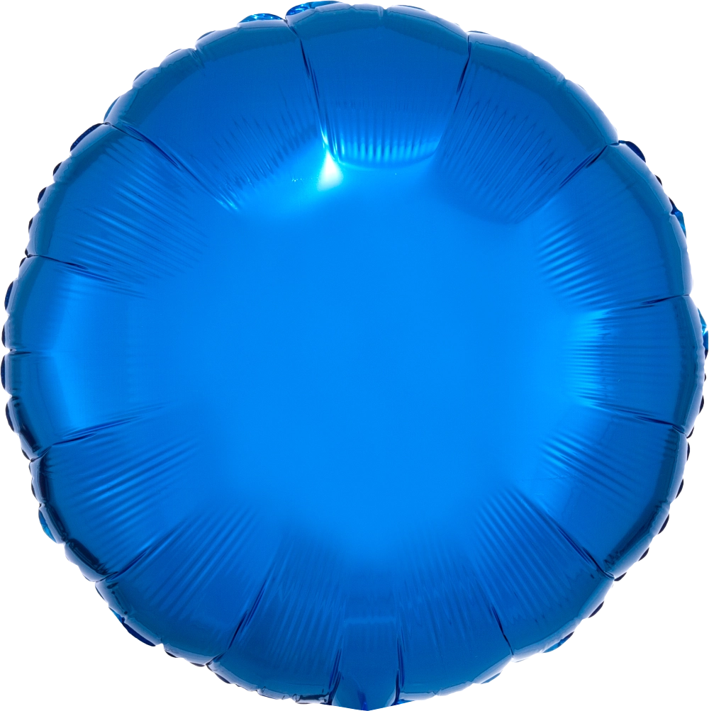 Blue Circle Metallic Foil Balloon - 18 Inches