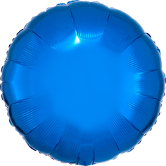 Blue Circle Metallic Foil Balloon - 18 Inches