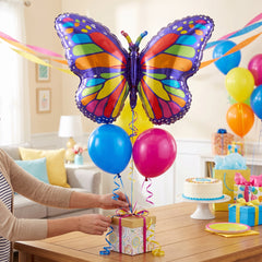 Vibrant Butterfly Foil Super Shape Balloon - 26 Inch
