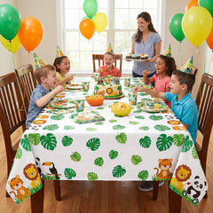 Get Wild Jungle Birthday Plastic Table Cover, 54x96 in
