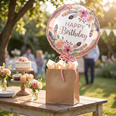Floral Happy Birthday 18-Inch Foil Balloon