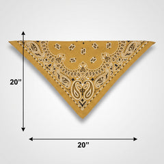 Gold Paisley Bandana - Versatile Costume Accessory