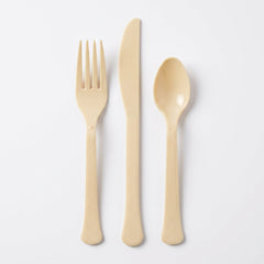 Gold Heavy-Duty Plastic Cutlery Set - 80 Count