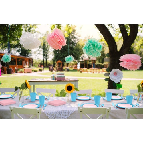 350 Pcs Pink & Blue Disposable Tableware Set