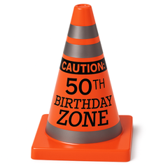 Happy 50th Birthday Caution Cone Decoration