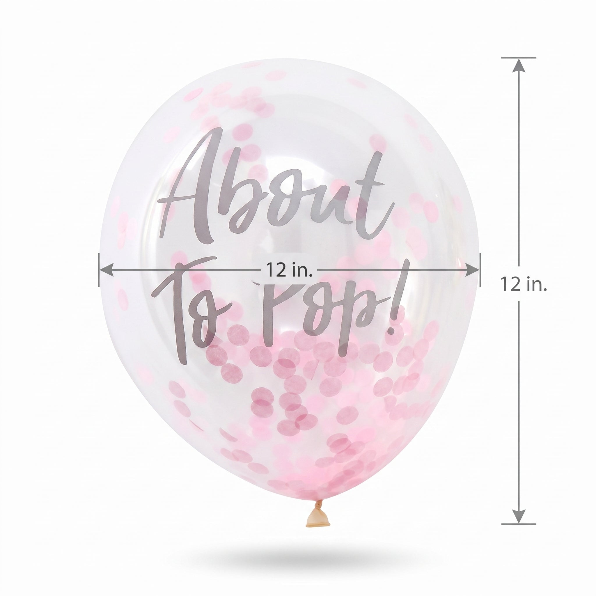 "About to Pop!" Pink Confetti Balloons for Baby Shower
