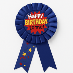 "Happy Birthday to Me!" Award Ribbon - Blue and Red