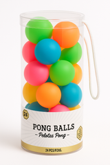 Neon Glow Black Light Pong Balls, Assorted Colors, 24-Pack