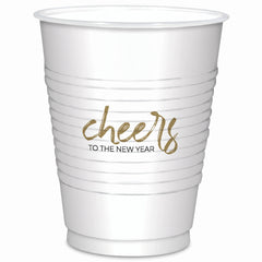 "Cheers To The New Year" 16oz Plastic Tumblers - 25 Pack