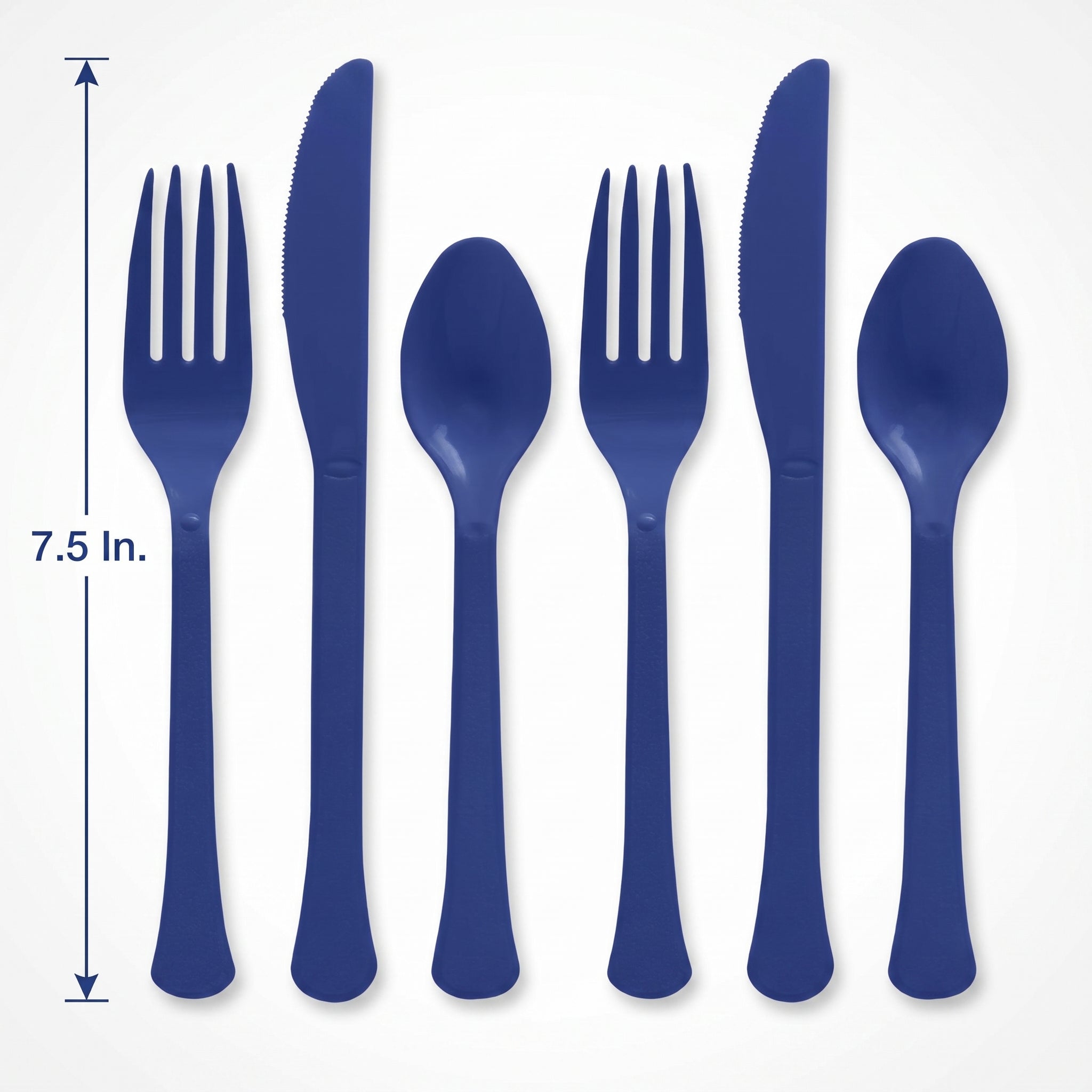 True Navy Plastic Cutlery Set - Assorted - 7.5 in.