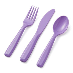 Lavender Assorted Plastic Cutlery Set - 7.5 in. - 24 Pack