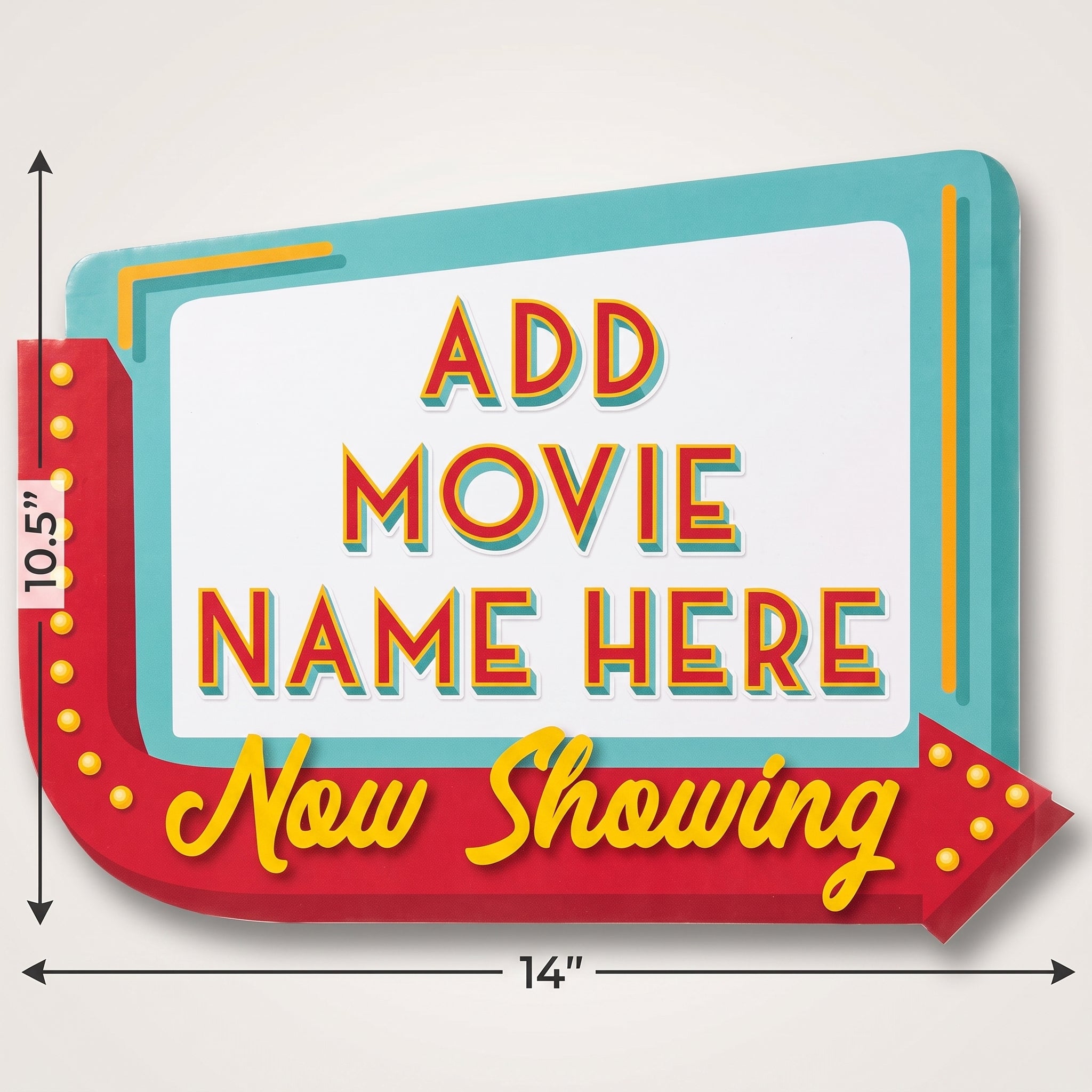 Customizable Movie Night Easel Sign - "Now Showing" Marquee