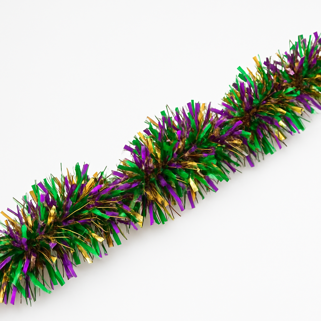 Illuminated Tinsel Garland for Mardi Gras Celebrations