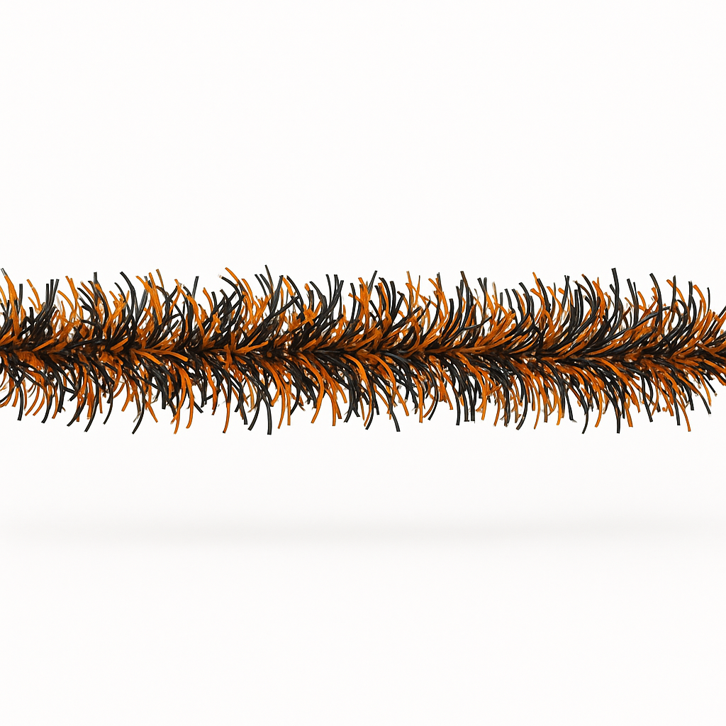 Black & Orange Halloween Tinsel Garland - 9ft