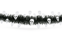 Spooky Skull Tinsel Garland for Halloween Decor