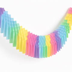 Pastel Rainbow Tissue Garland - 9 ft