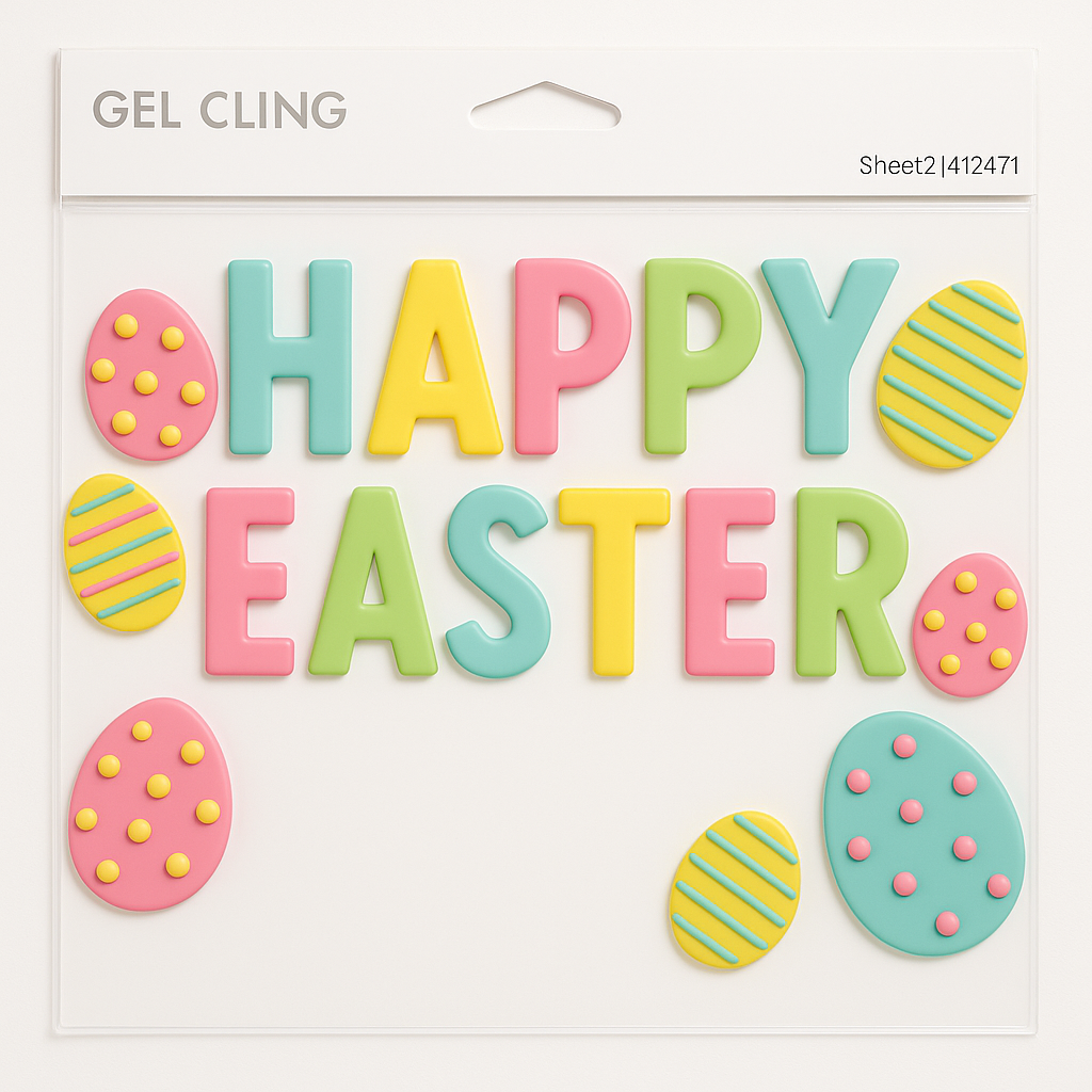 Happy Easter Gel Cling Decorations