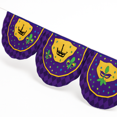 Fleur de Lis Masquerade Fabric Garland