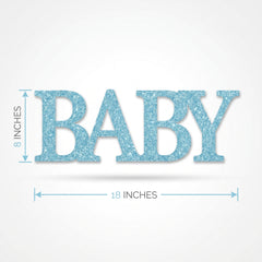 Glitter Blue Baby Stand Sign for Baby Shower Decoration