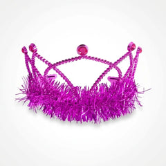 Pink Tinsel Trim Tiara