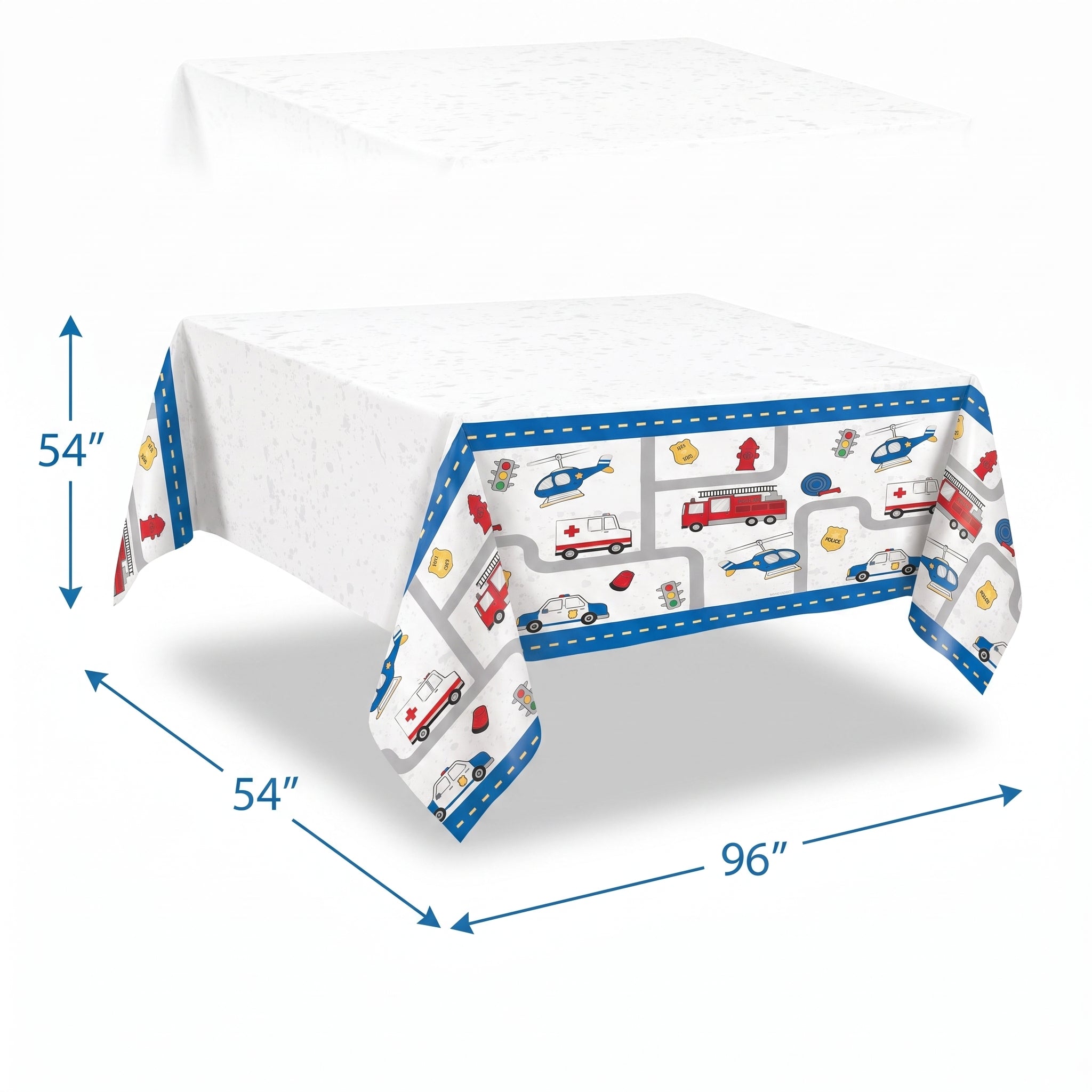 First Responders Plastic Table Cover for Kids' Birthday Party