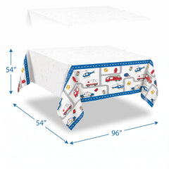 First Responders Plastic Table Cover for Kids' Birthday Party