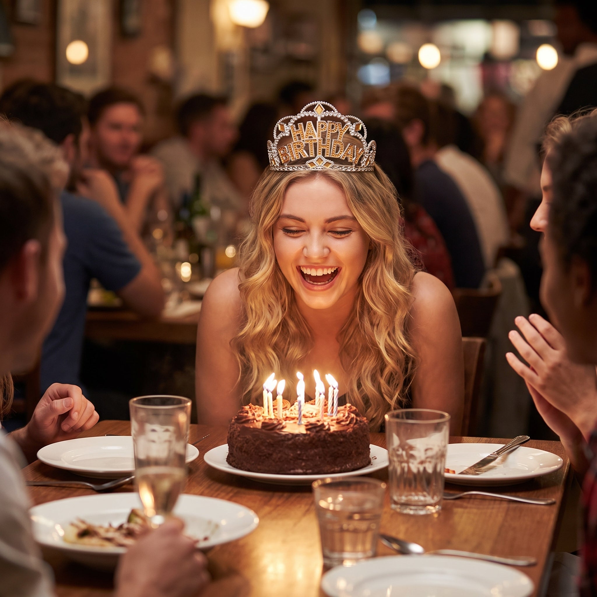 Glittering Gold Happy Birthday Tiara